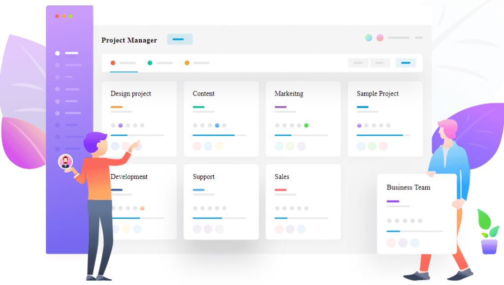 Illustration on WP Project Manager Pro plugin dashboard